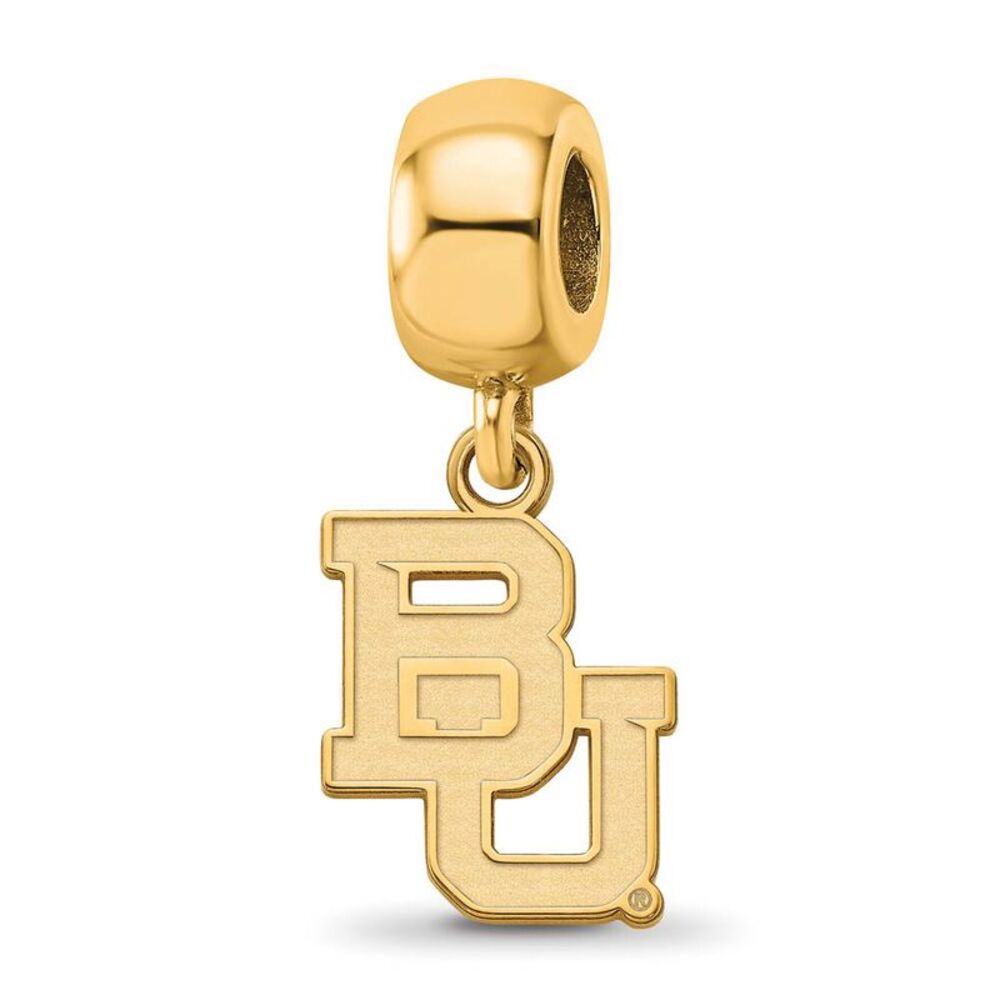 14k Gold Plated Silver Baylor University 'BU' Dangle Bead Charm